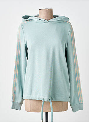 Sweat-shirt à capuche stretch manches longues vert STREET ONE femme