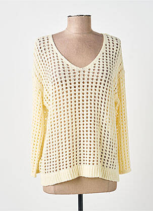 Pull col v manches longues jaune SURKANA femme