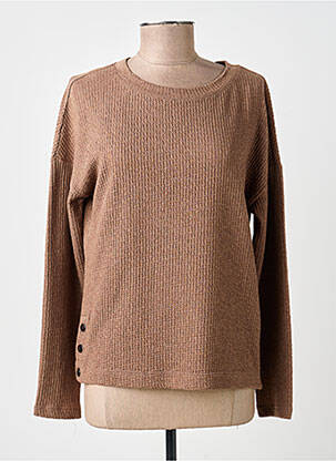 Sweat-shirt stretch manches longues marron STREET ONE femme