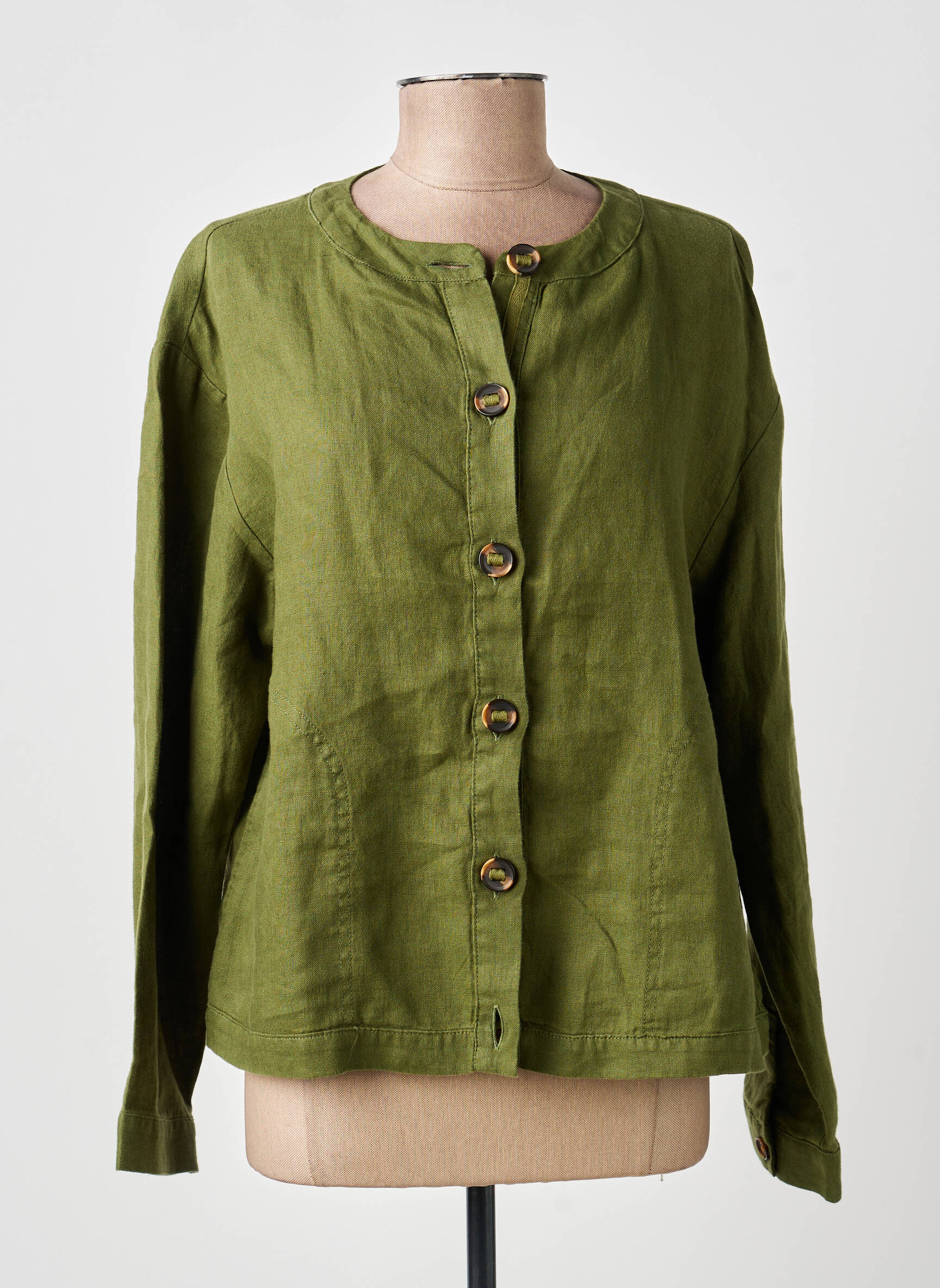 Veste casual col rond vert WHITE STUFF femme