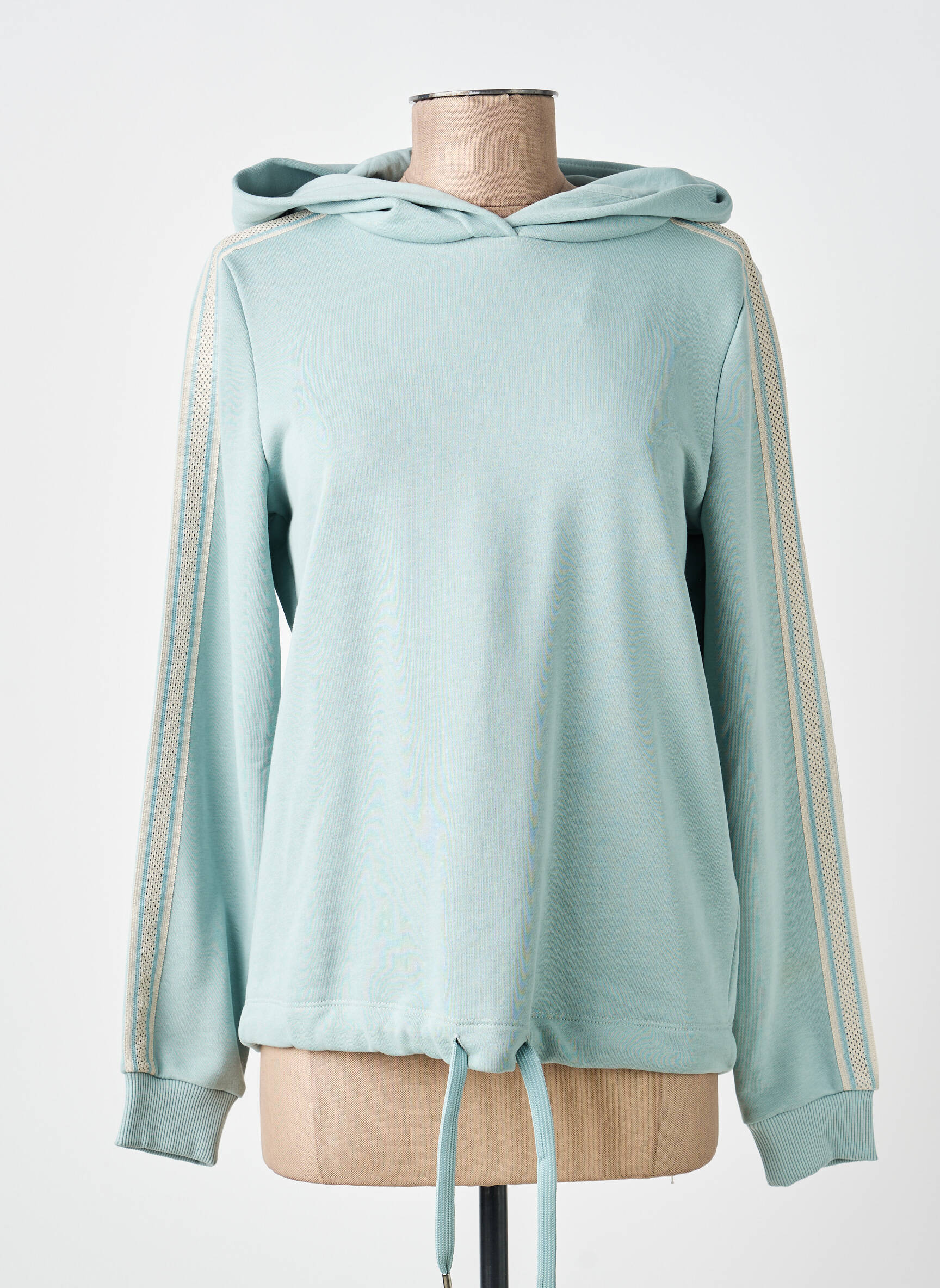 Sweat-shirt à capuche stretch manches longues vert STREET ONE femme