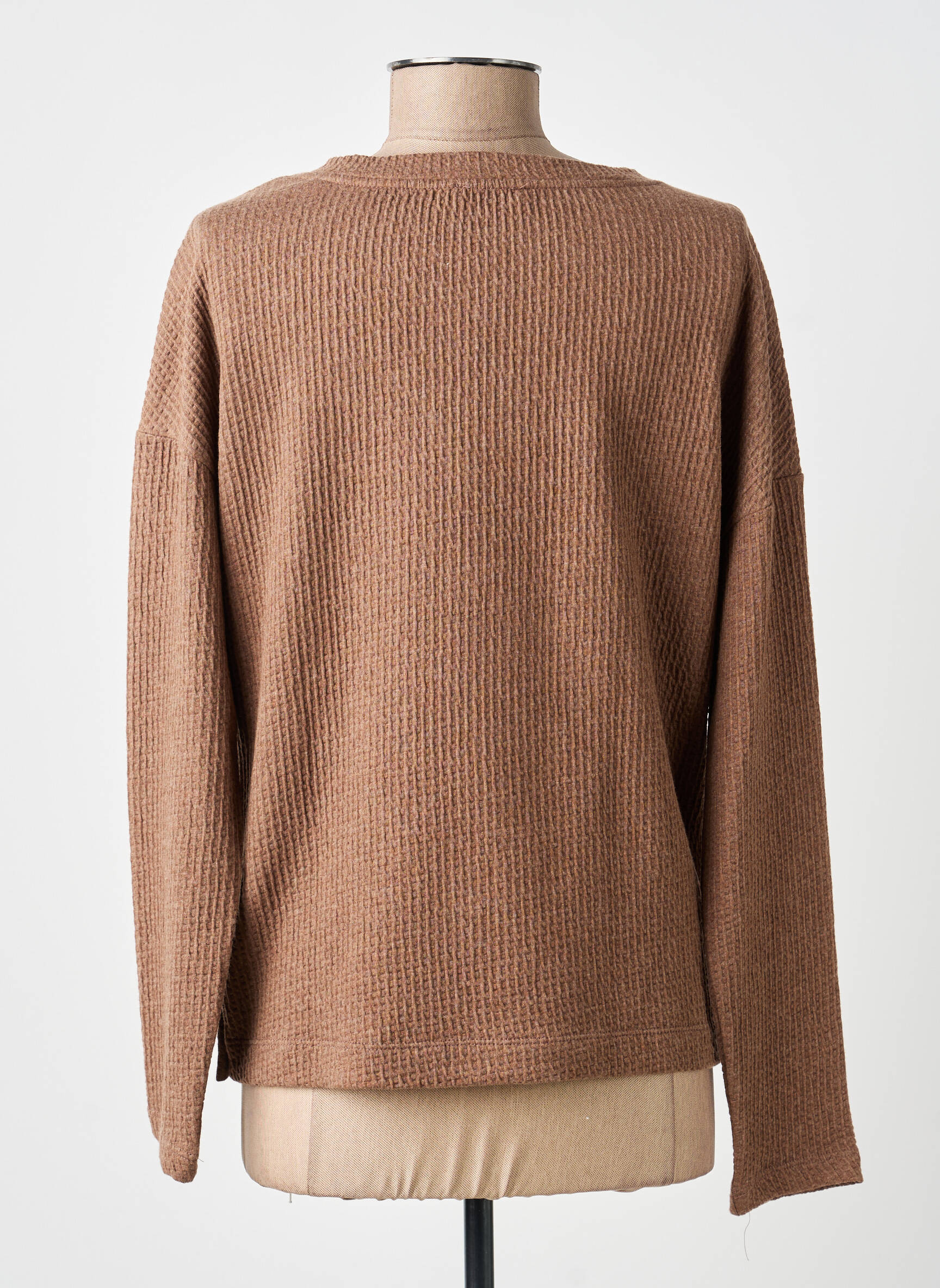 Sweat-shirt stretch manches longues marron STREET ONE femme