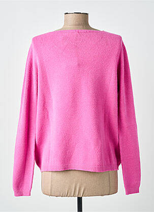 Pull col v manches longues rose L'ATELIER D'ANNA femme