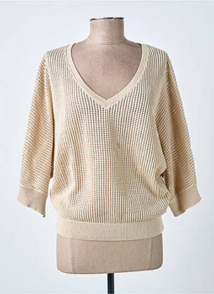 Pull maille ajourée manches 3/4 or FREEMAN T.PORTER femme