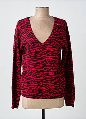 Pull col v manches longues rouge FREEMAN T.PORTER femme