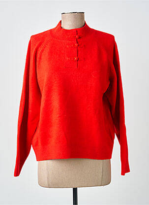Pull stretch manches longues rouge ICHI femme