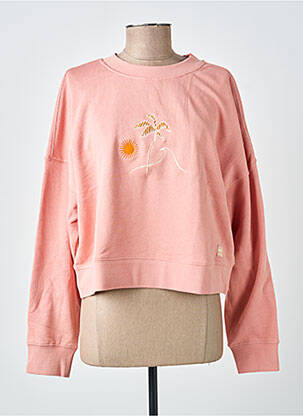 Sweat-shirt broderie manches longues rose BLUTSGESCHWISTER femme