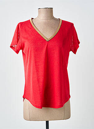 T-shirt coupe droite manches courtes rouge MOLLY BRACKEN femme