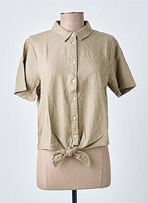 Chemisier manches courtes manches courtes marron ICHI femme