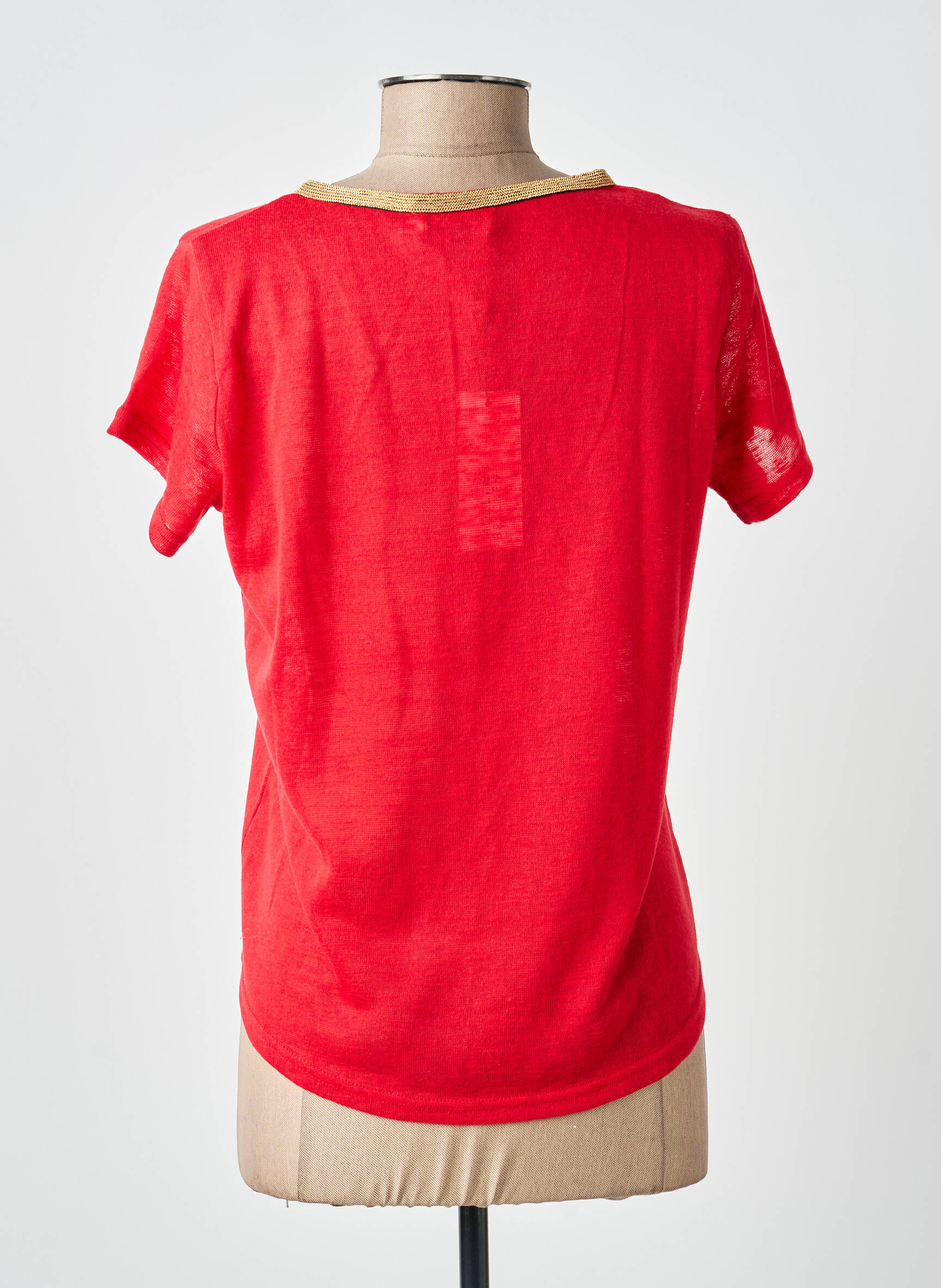 T-shirt coupe droite manches courtes rouge MOLLY BRACKEN femme