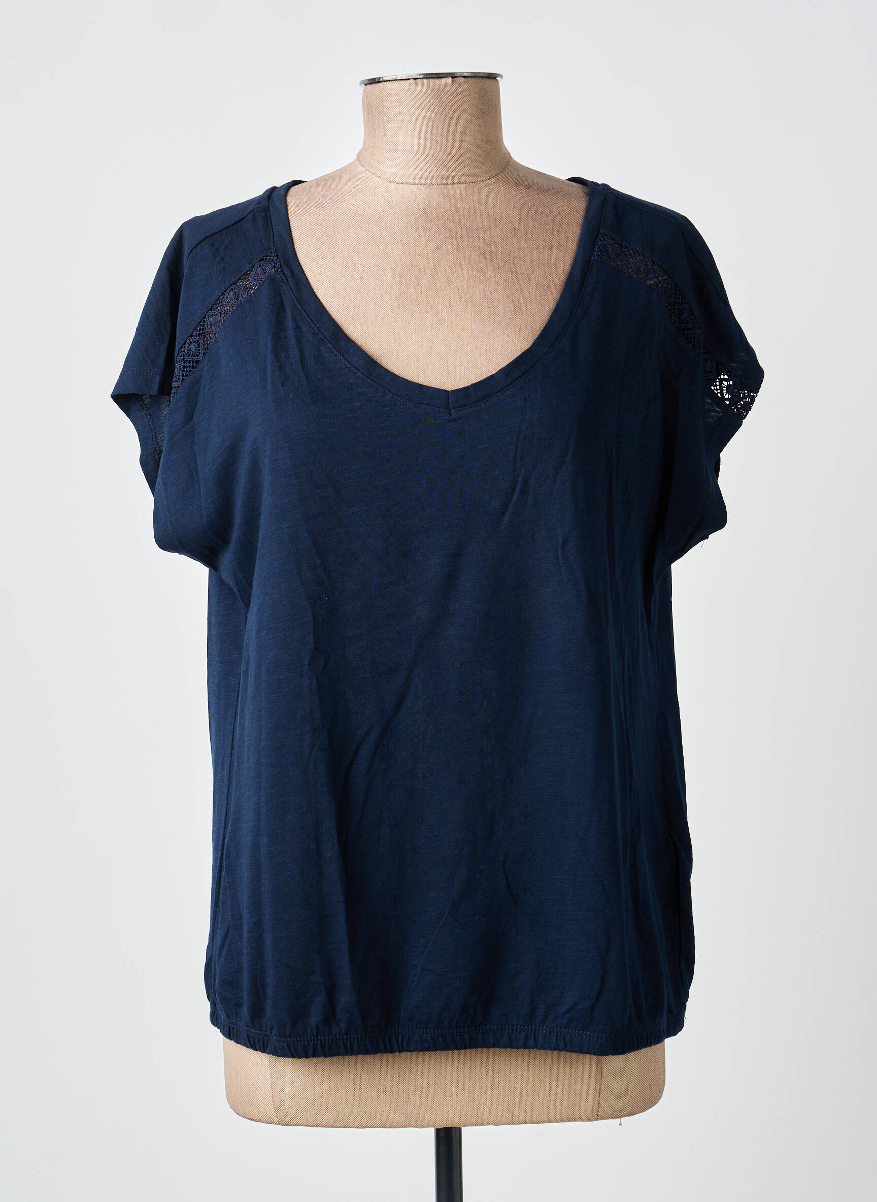 T-shirt col v manches courtes bleu STREET ONE femme