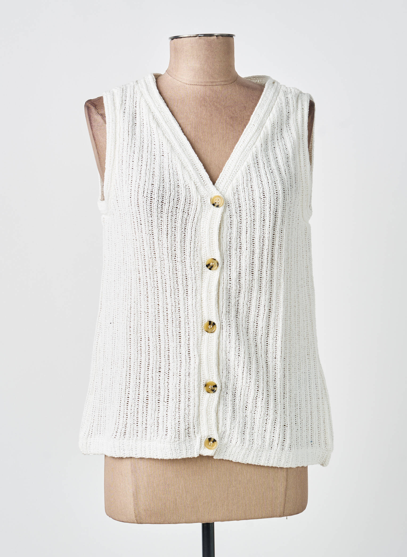 Gilet sans manche coupe cintrée blanc STREET ONE femme