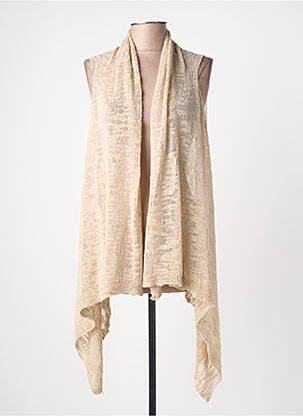 Gilet sans manche col v beige BSB femme