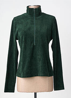 Sweat-shirt stretch manches longues vert BLUTSGESCHWISTER femme