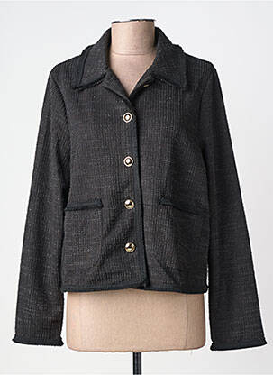 Veste casual col tailleur noir ICHI femme