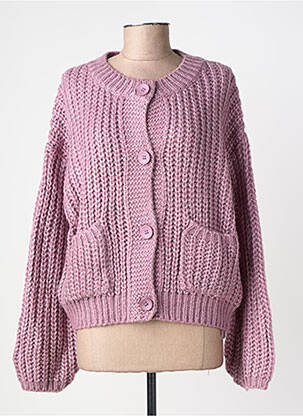 Gilet manches longues col rond violet MOLLY BRACKEN femme