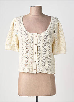 Gilet manches courtes coupe cintrée beige ICHI femme