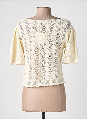 Gilet manches courtes coupe cintrée beige ICHI femme