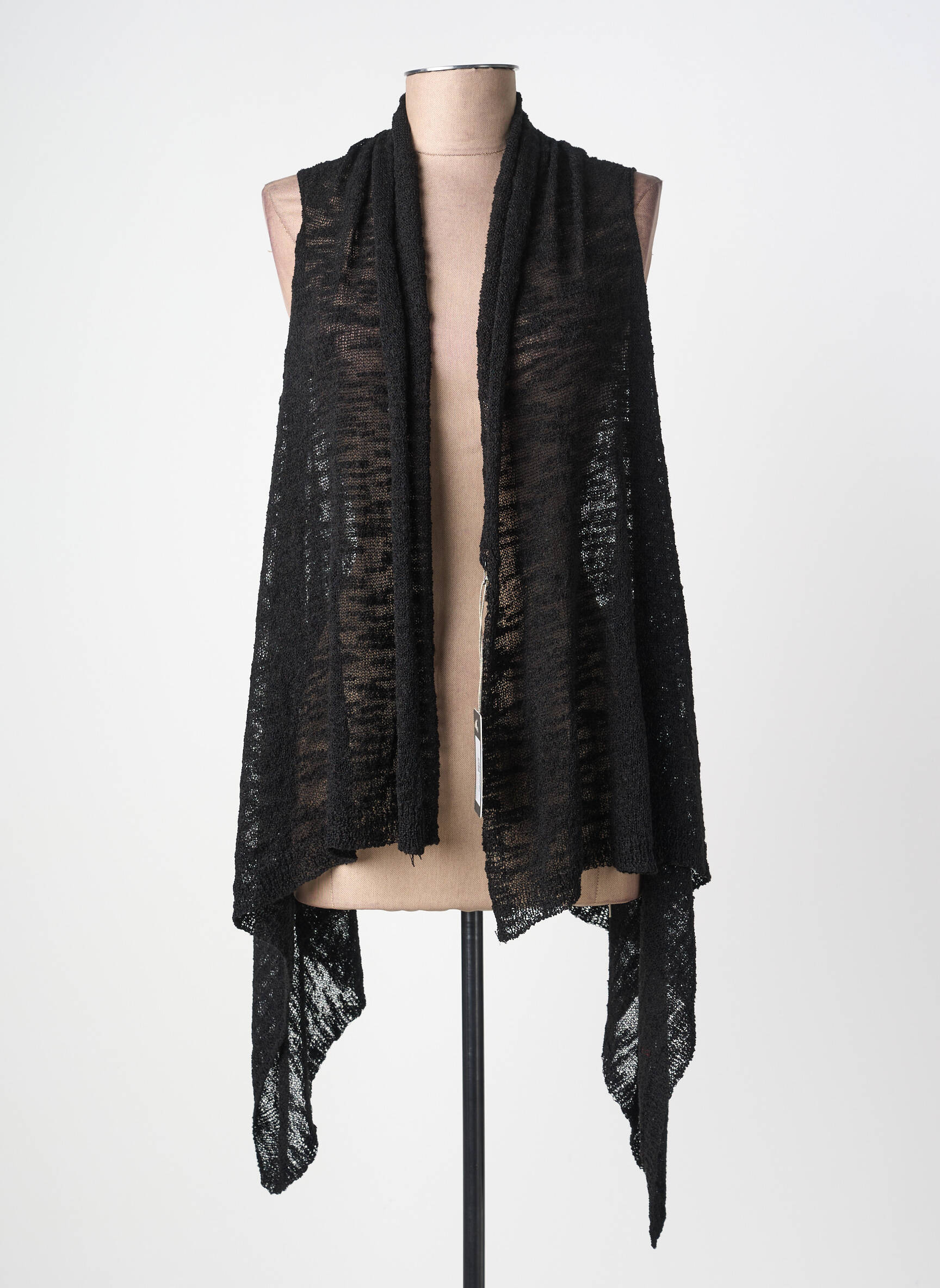 Gilet sans manche col v noir BSB femme