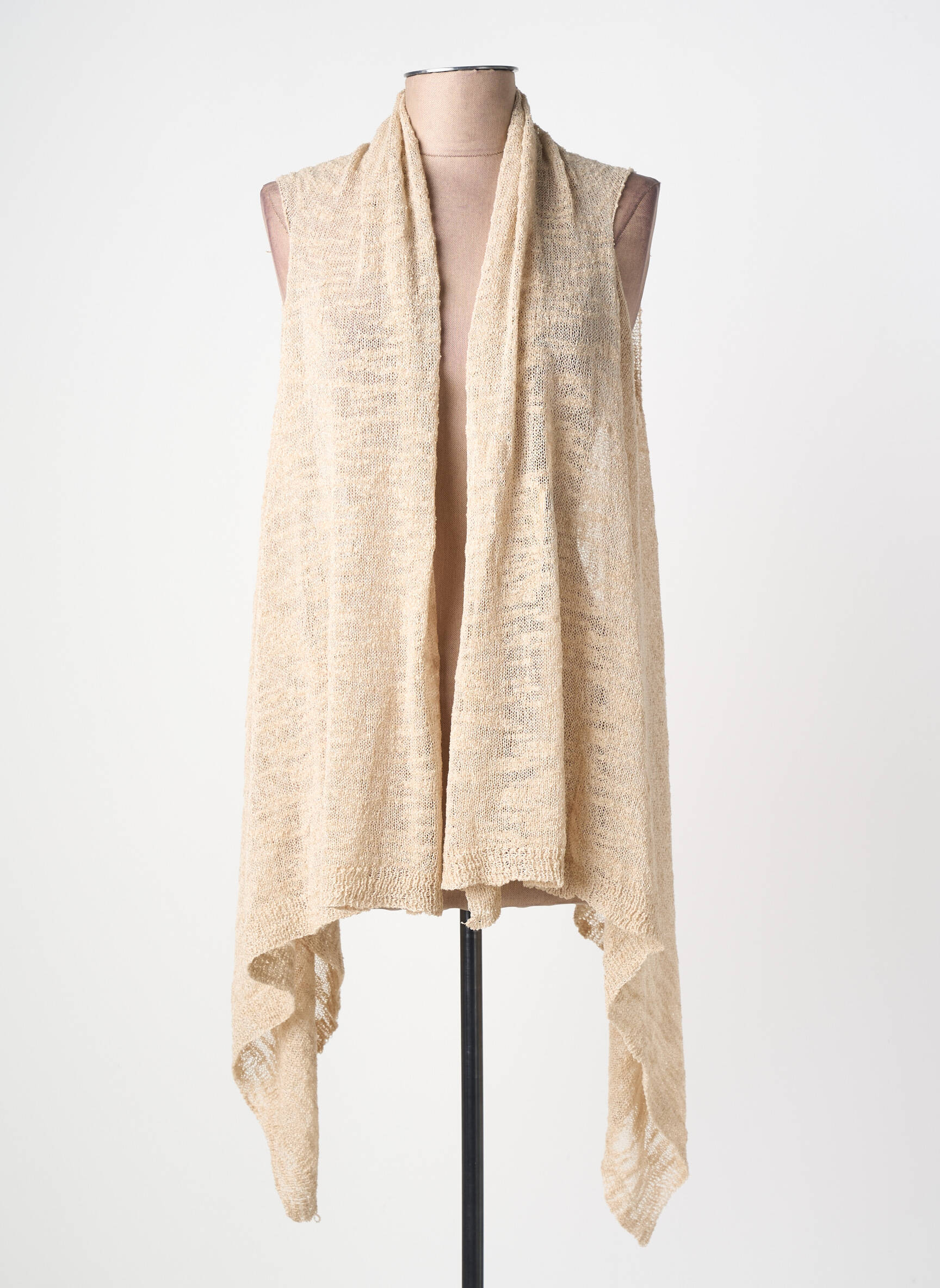 Gilet sans manche col v beige BSB femme