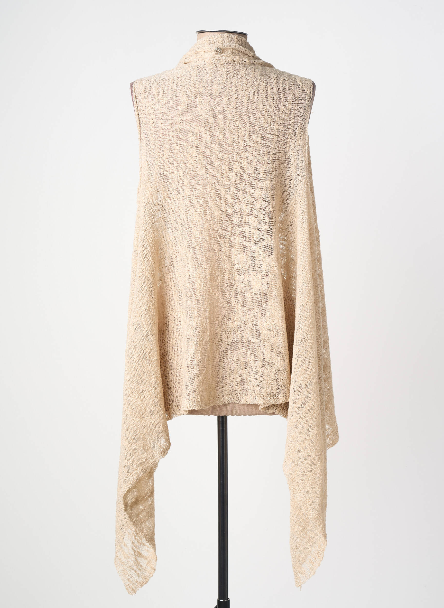 Gilet sans manche col v beige BSB femme