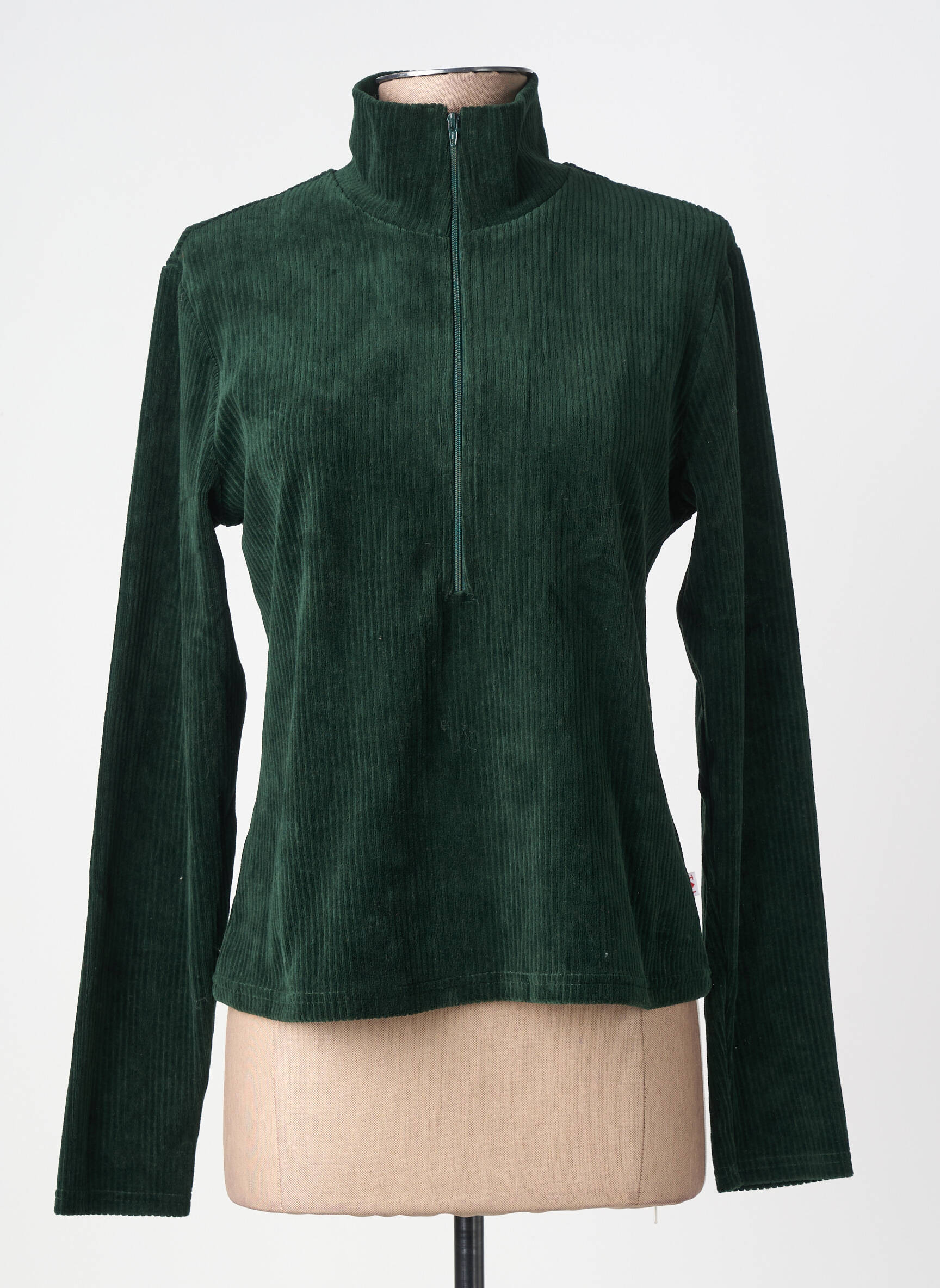 Sweat-shirt stretch manches longues vert BLUTSGESCHWISTER femme