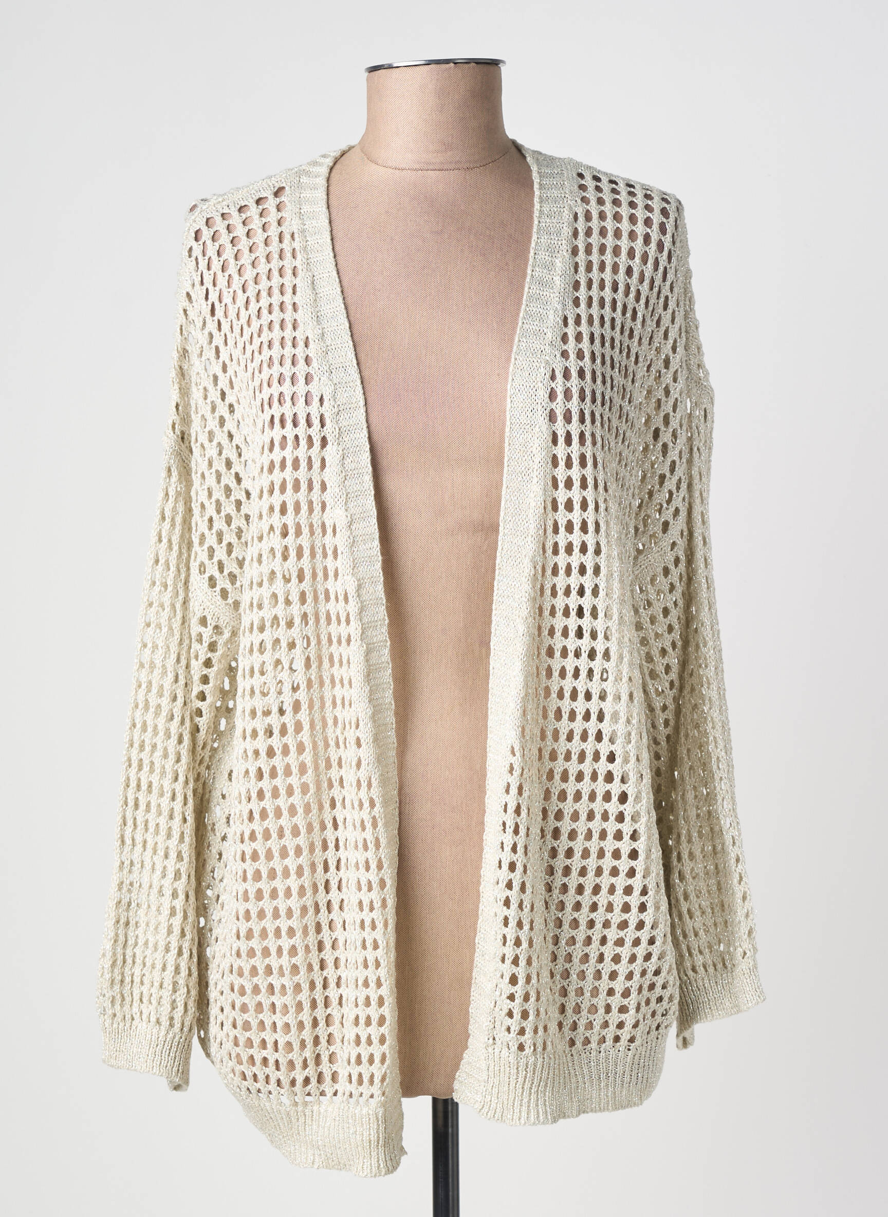 Gilet manches longues stretch argent MOLLY BRACKEN femme