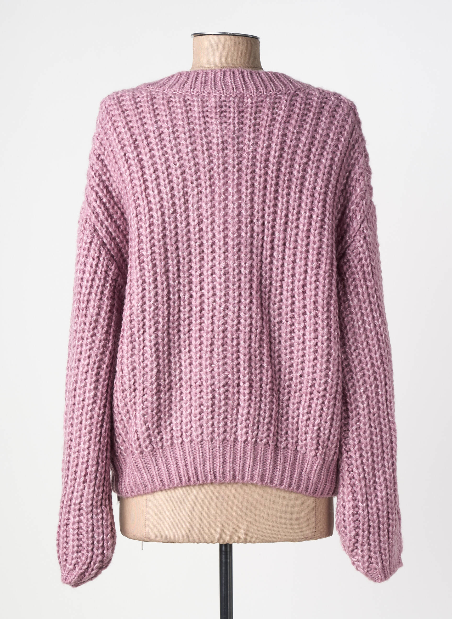 Gilet manches longues col rond violet MOLLY BRACKEN femme