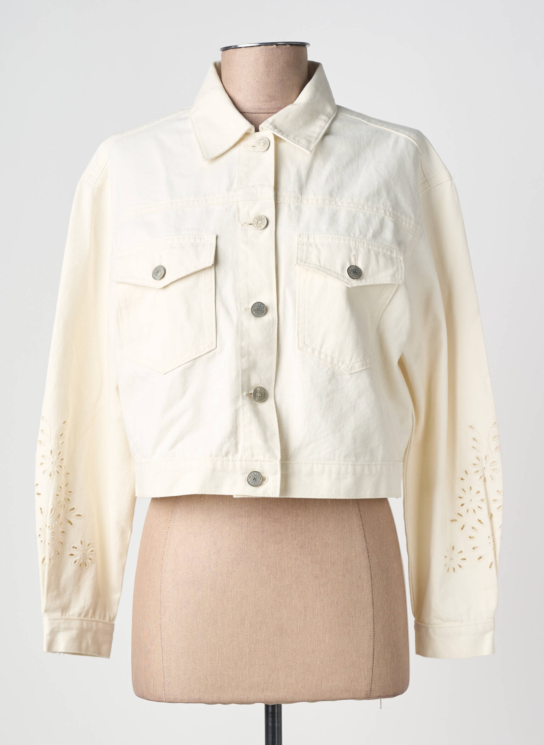 Veste casual poignets boutonnés avec fente beige MOLLY BRACKEN femme