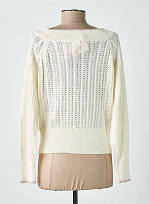 Pull maille ajourée manches longues beige BLUTSGESCHWISTER femme