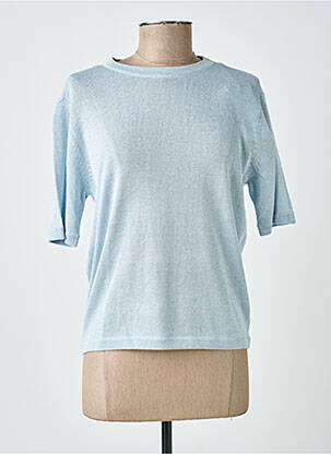 Pull coupe cintrée manches courtes bleu RINO & PELLE femme
