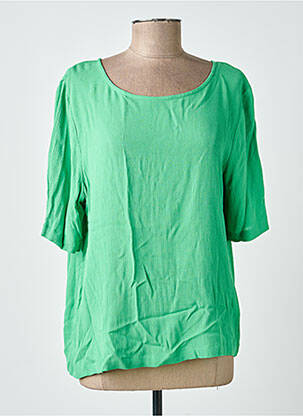 Blouse col rond manches courtes vert ICHI femme