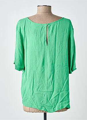 Blouse col rond manches courtes vert ICHI femme