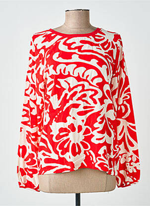 Blouse tissage popeline manches longues rouge STREET ONE femme