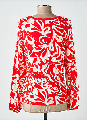 Blouse tissage popeline manches longues rouge STREET ONE femme