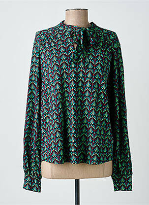 Blouse imprimé fantaisie manches longues vert BLUTSGESCHWISTER femme