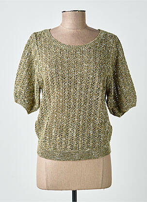 Pull maille ajourée manches courtes vert FREEMAN T.PORTER femme