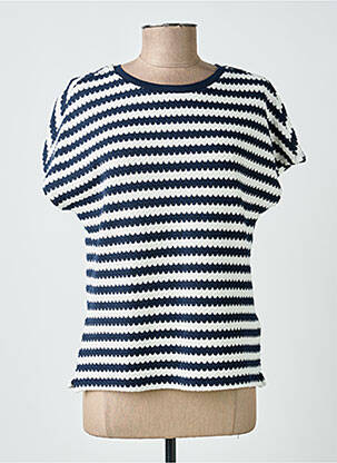 Pull coupe cintrée manches courtes bleu FREEMAN T.PORTER femme