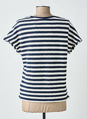 Pull coupe cintrée manches courtes bleu FREEMAN T.PORTER femme