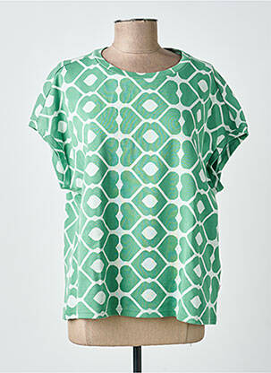 Sweat-shirt stretch manches courtes vert BLUTSGESCHWISTER femme