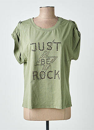 T-shirt stretch manches courtes vert FREEMAN T.PORTER femme