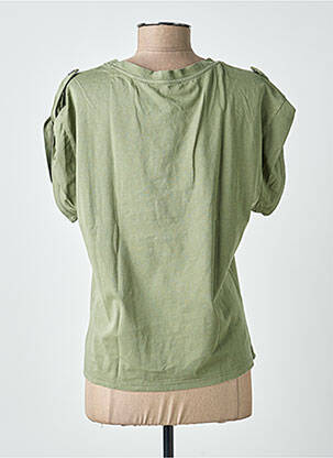 T-shirt stretch manches courtes vert FREEMAN T.PORTER femme