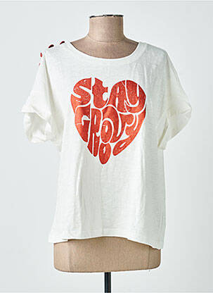 T-shirt coupe droite manches courtes beige FREEMAN T.PORTER femme