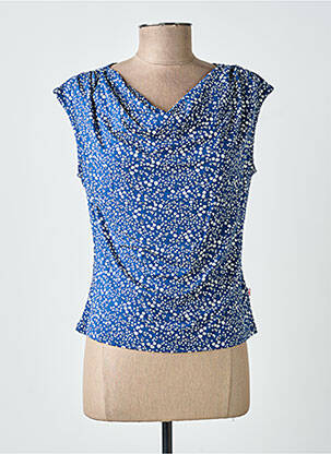 Blouse imprimé fleurs sans manche bleu BLUTSGESCHWISTER femme