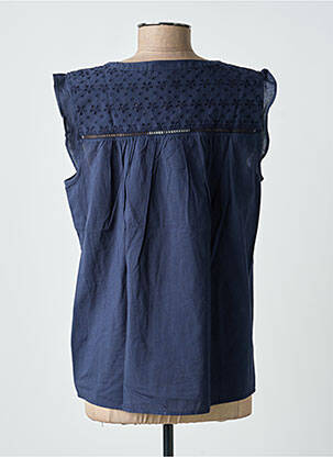 Blouse tissage popeline manches courtes bleu STREET ONE femme