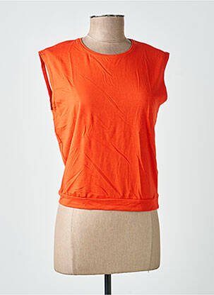Débardeur stretch sans manche orange BLUTSGESCHWISTER femme