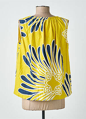 Blouse imprimé fantaisie sans manche jaune WHITE STUFF femme