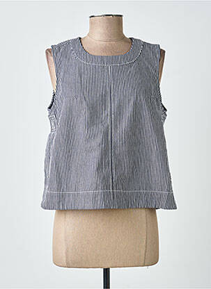 Top stretch sans manche bleu F.A.M. femme