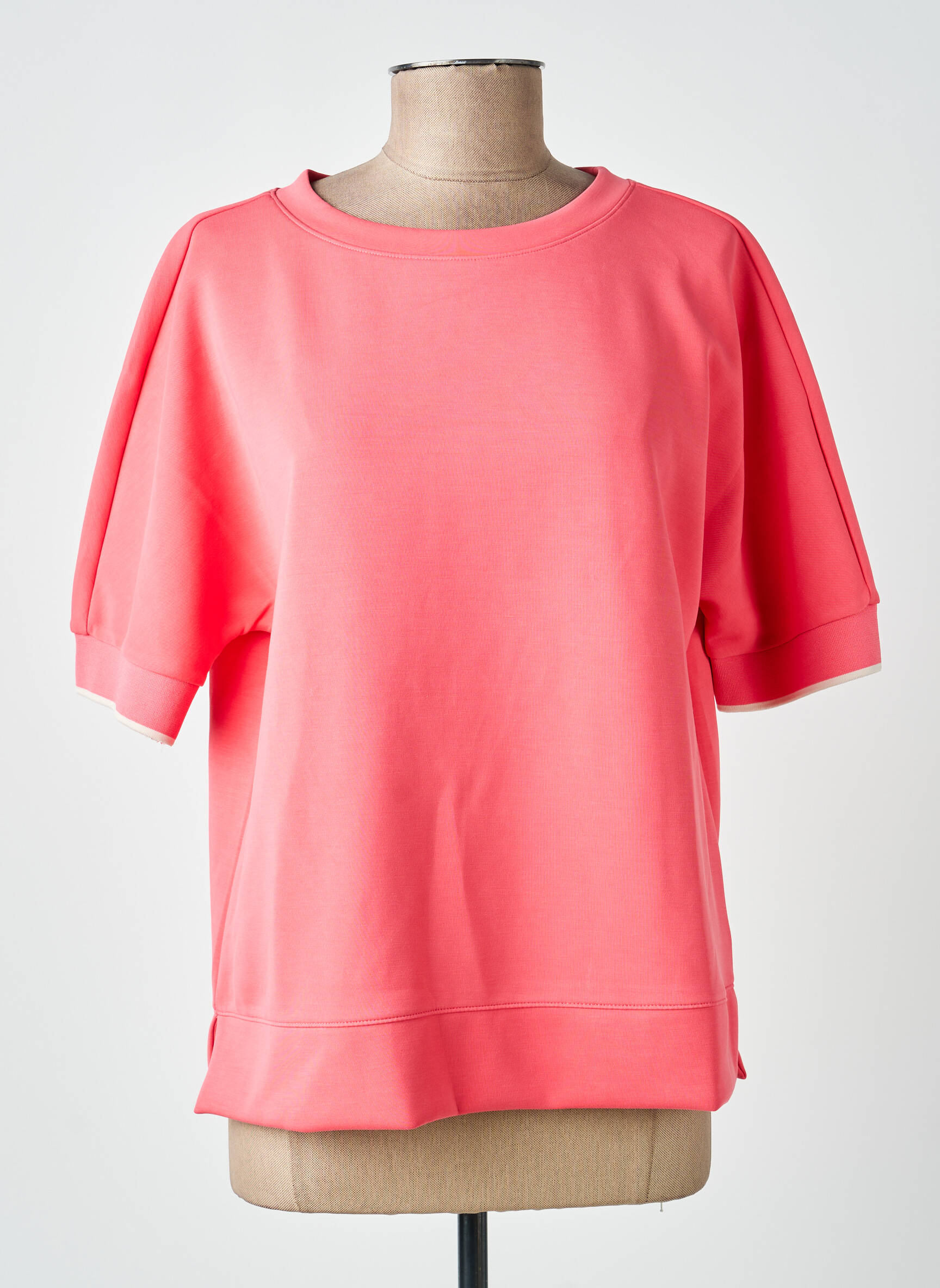 Sweat-shirt stretch manches courtes rose STREET ONE femme