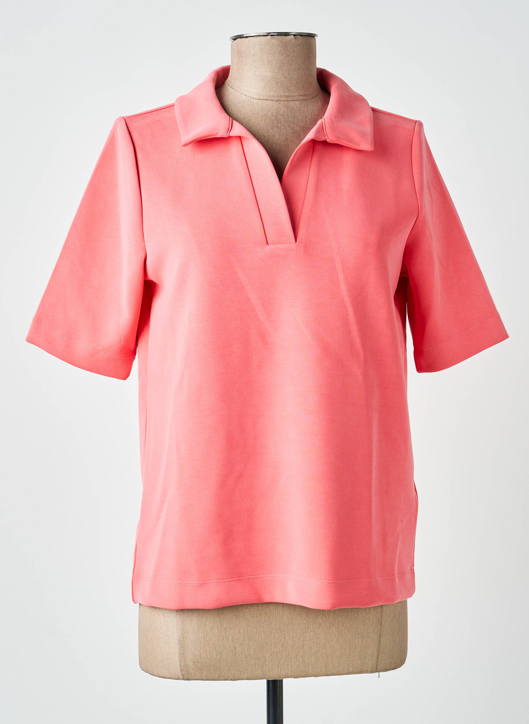 Polo coupe droite manches courtes rose STREET ONE femme